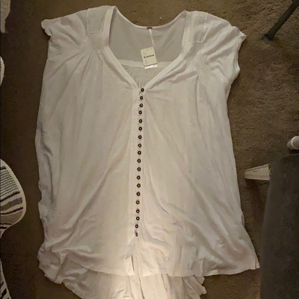 Free People flowy white tee